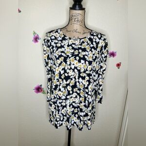 Karl Lagerfeld Paris Daisy Print Floral Blouse